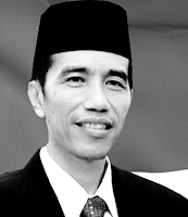 Foto Presiden Ir. Joko Widodo hitam putih