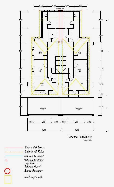 JASA DESAIN AUTOCAD Gambar Kerja Drawing  Rencana  Sanitasi 