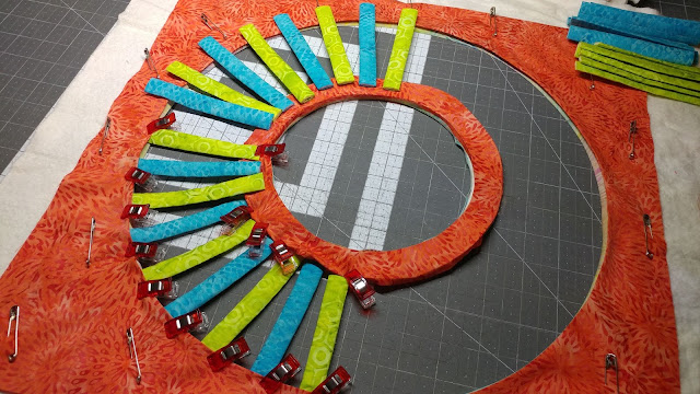 Open weaving circle quilt using Island Batik fabrics