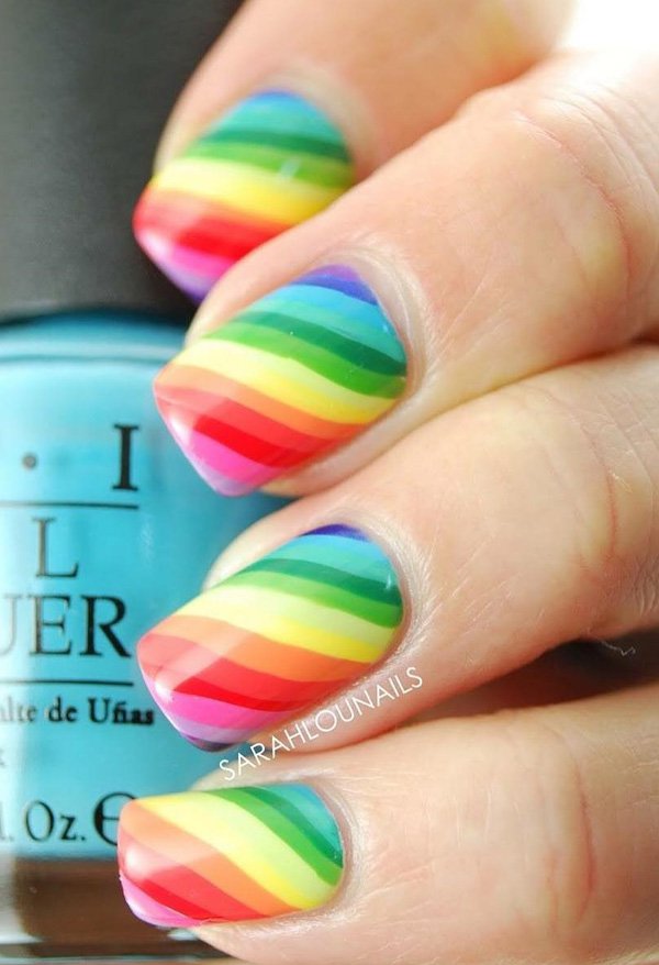 20+ Stylish Rainbow Nail Art Ideas