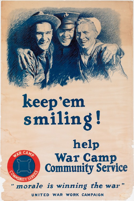 World War 1 poster "Keep 'em smiling!" by M. Leone Bracker