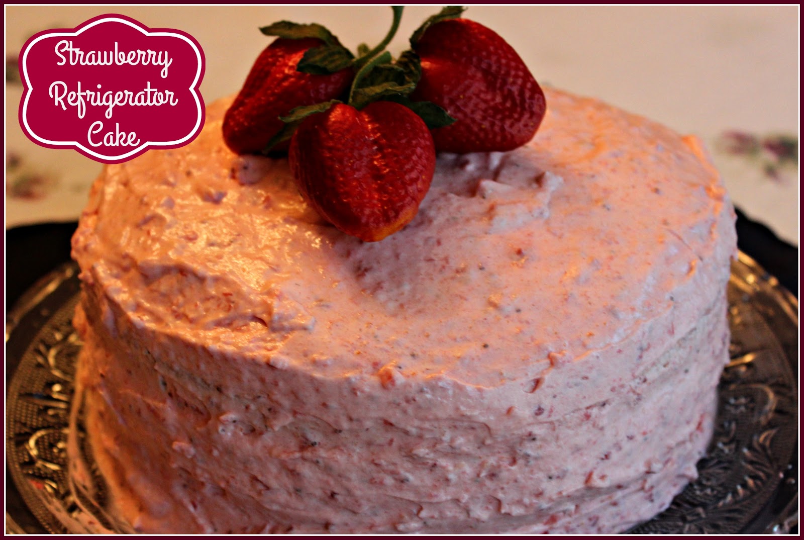 Sweet Tea and Cornbread Strawberry Refrigerator Cake!