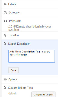 Add Meta Description Tag In Blogger