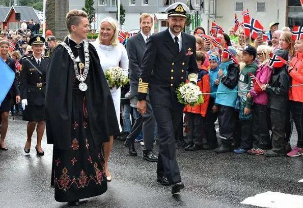 Crown Prince Haakon and Crown Princess Mette-Marit attended the official opening of Måløy Raid Center