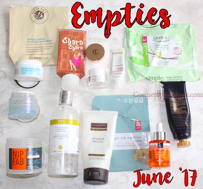 Here are the Beauty Products I Emptied in June 2017, and my thoughts on each.