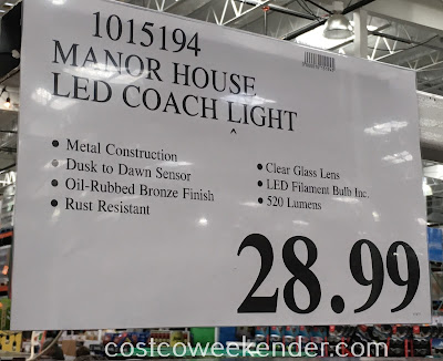 Deal for the Manor House Vintage LED Coach Light at Costco