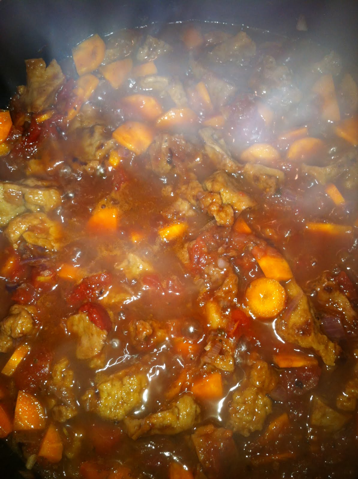 veganes lischen Seitan Gulasch