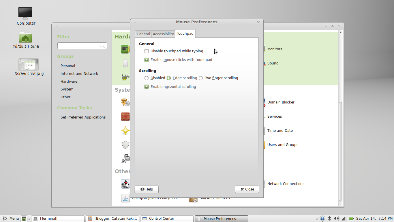 Catatan Kaki Mengaktifkan Touchpad pada Linux Mint