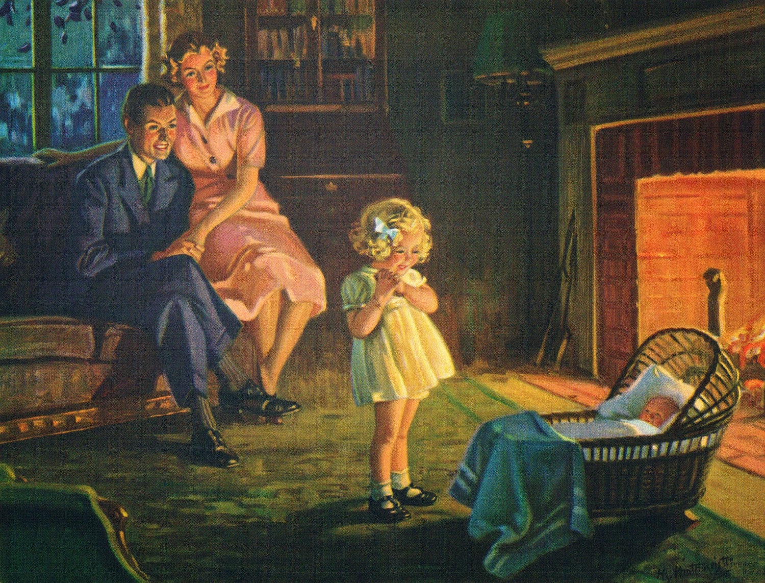 Ретро мамы и папы. Семейное счастье в живописи. Картина счастливая семья. Картины с изображением семьи.