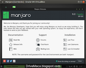 DriveMeca instalando Manjaro Linux XFCE Capella 15.12 paso a paso