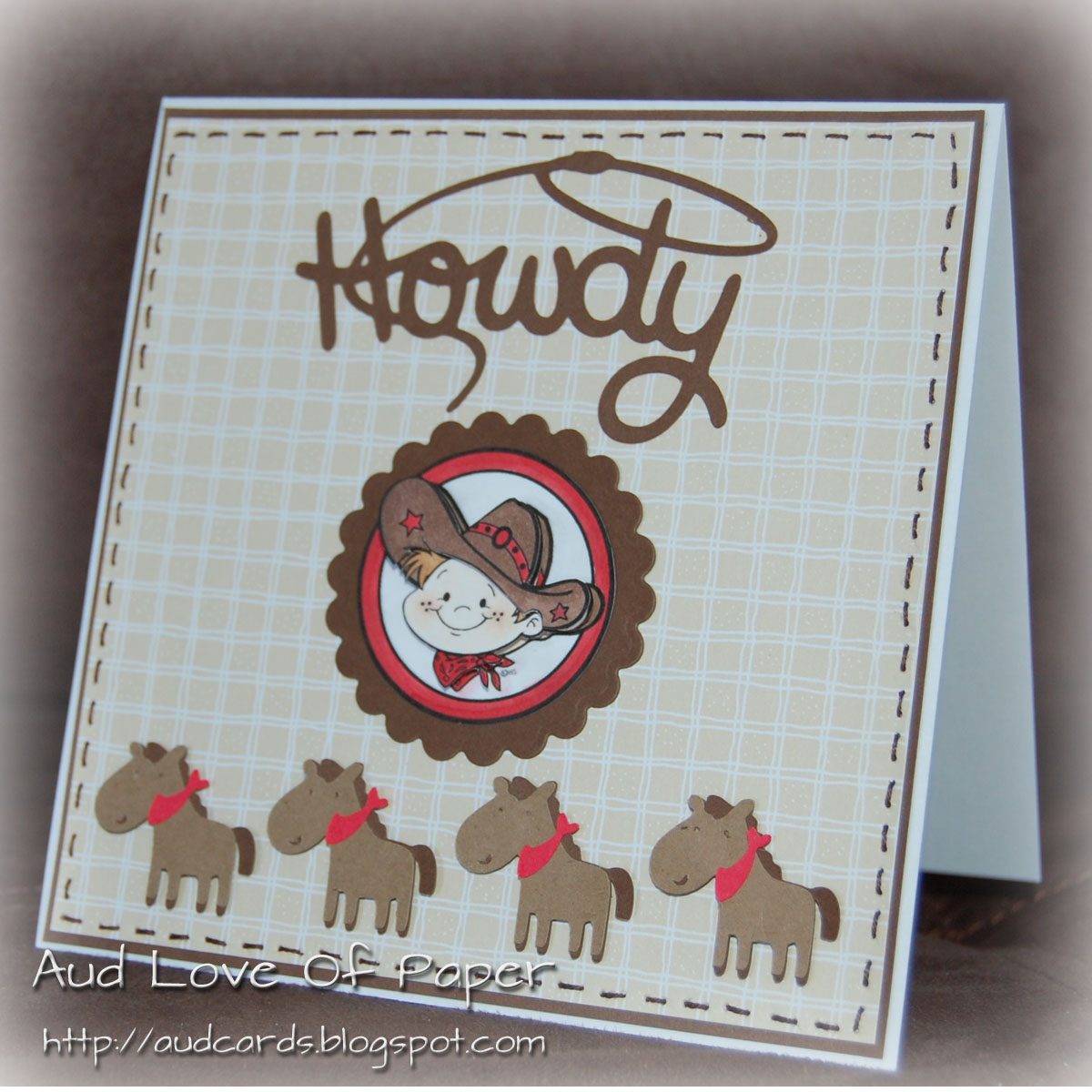 2 Cute Rubber Stamps Cowboy Kid