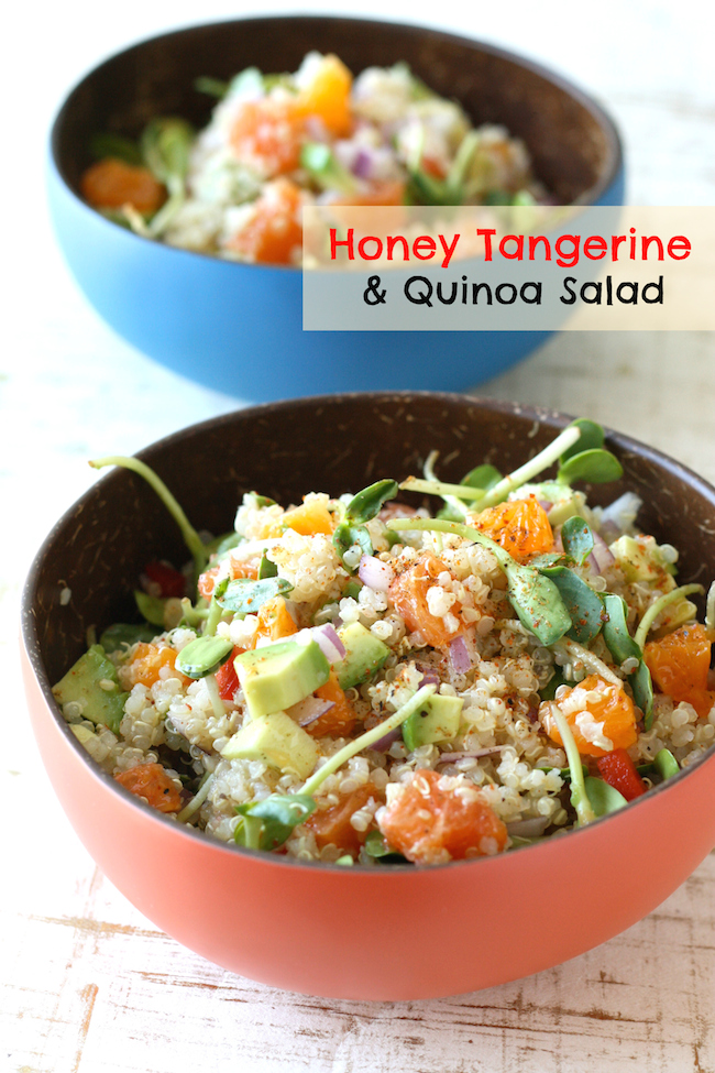 Honey Tangerine & Quinoa Salad with Asian Citrus Vinaigrette by SeasonWithSpice.com