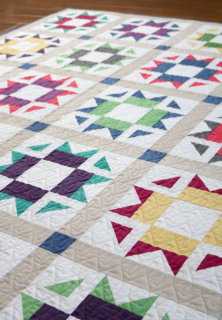 Skipper quilt pattern by Andy of A Bright Corner - a fat quarter quilt made with Confetti Cotton Solids from Riley Blake Designs