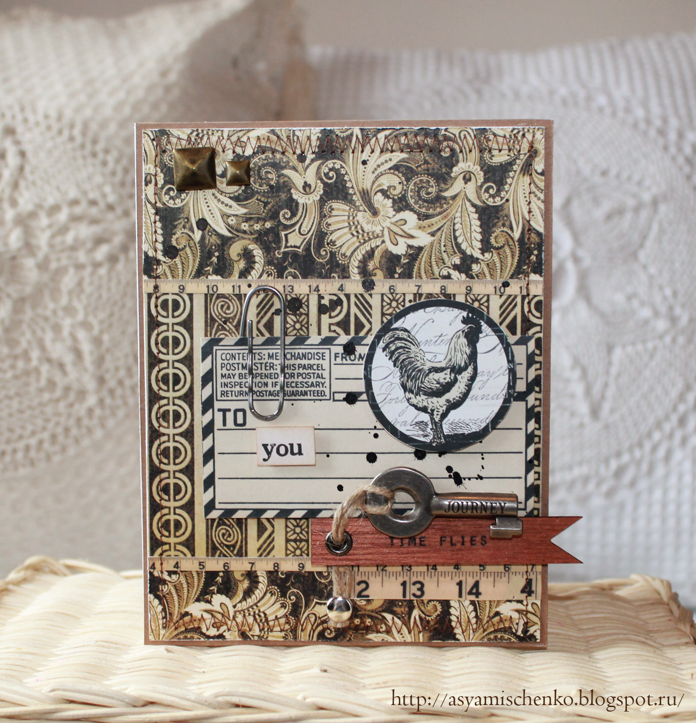 Шкатулка Аси Мищенко: "Зигзаг + флажок + ключ"..необычная для меня ...