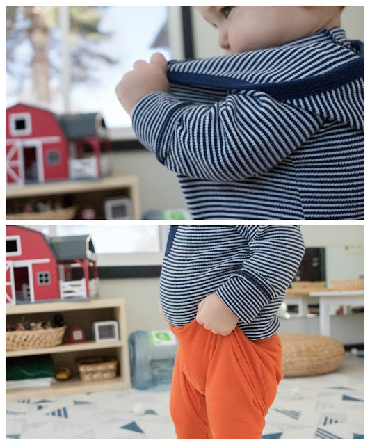 Supporting early attempts at dressing and undressing with your Montessori toddler 