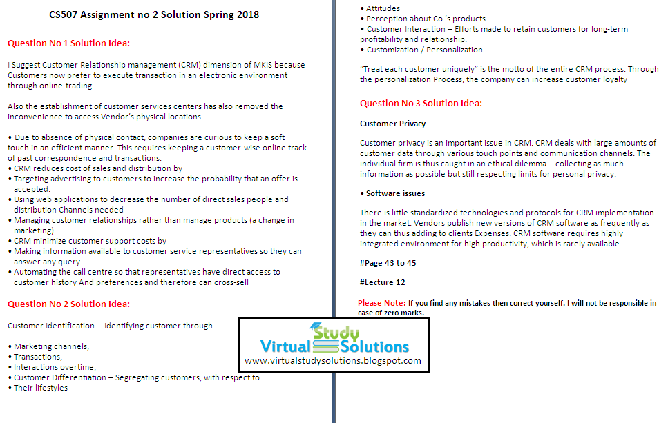 Vu assignment pattern picture
