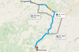 Menuju Goa Lowo Rute Objek Wisata Goa Lowo Trenggalek