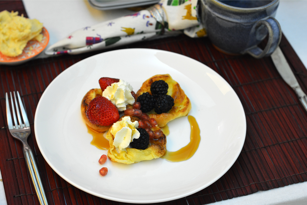 chopcookdine Mini German Pancakes with Strawberries, Blackberries and