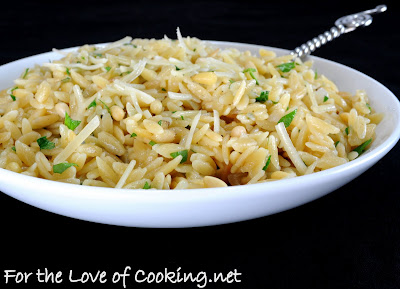 parmesan-brown butter orzo with toasted pine nuts