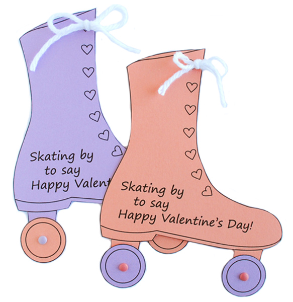 Vintage Roller Skate Valentines Day Card Auction