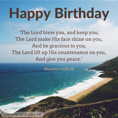 Happy Birthday with Numbers 6:24-26 and a beach | scriptureand.blogspot.com