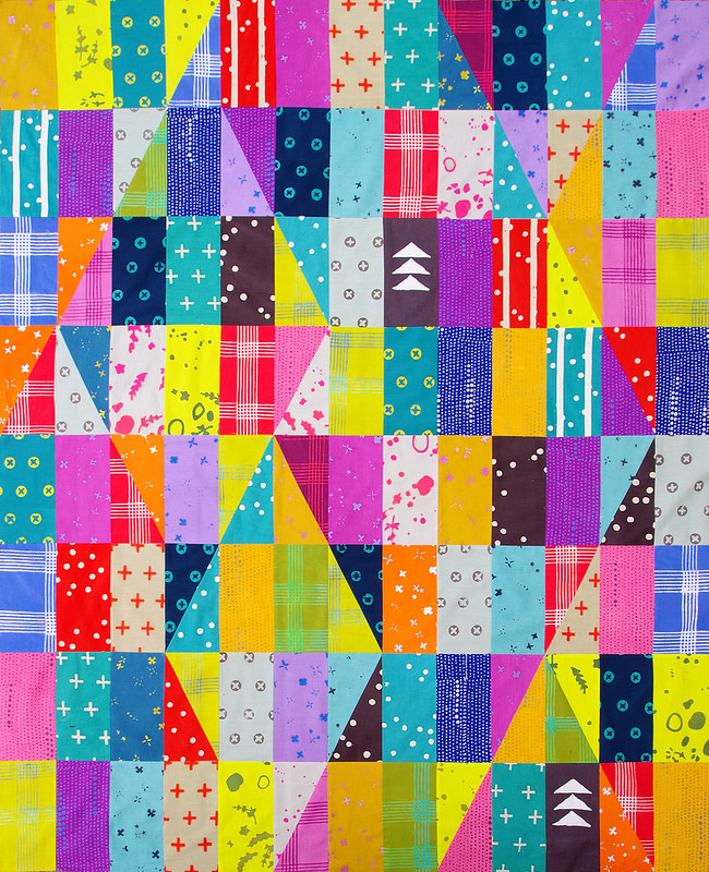 Bright Like a Diamond Quilt - Handcrafted Fabric | © Red Pepper Quilts 2017