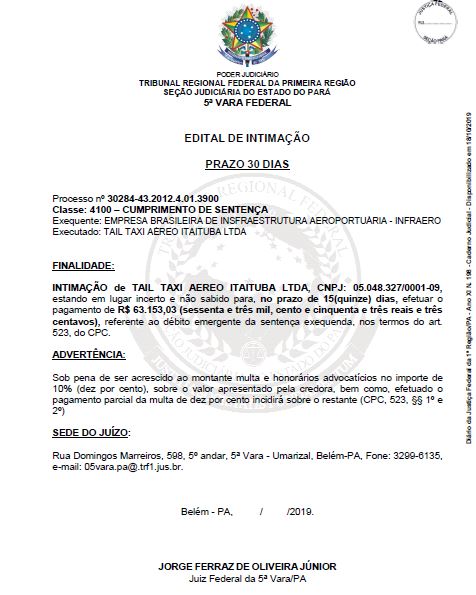 Justiça - edital de citação