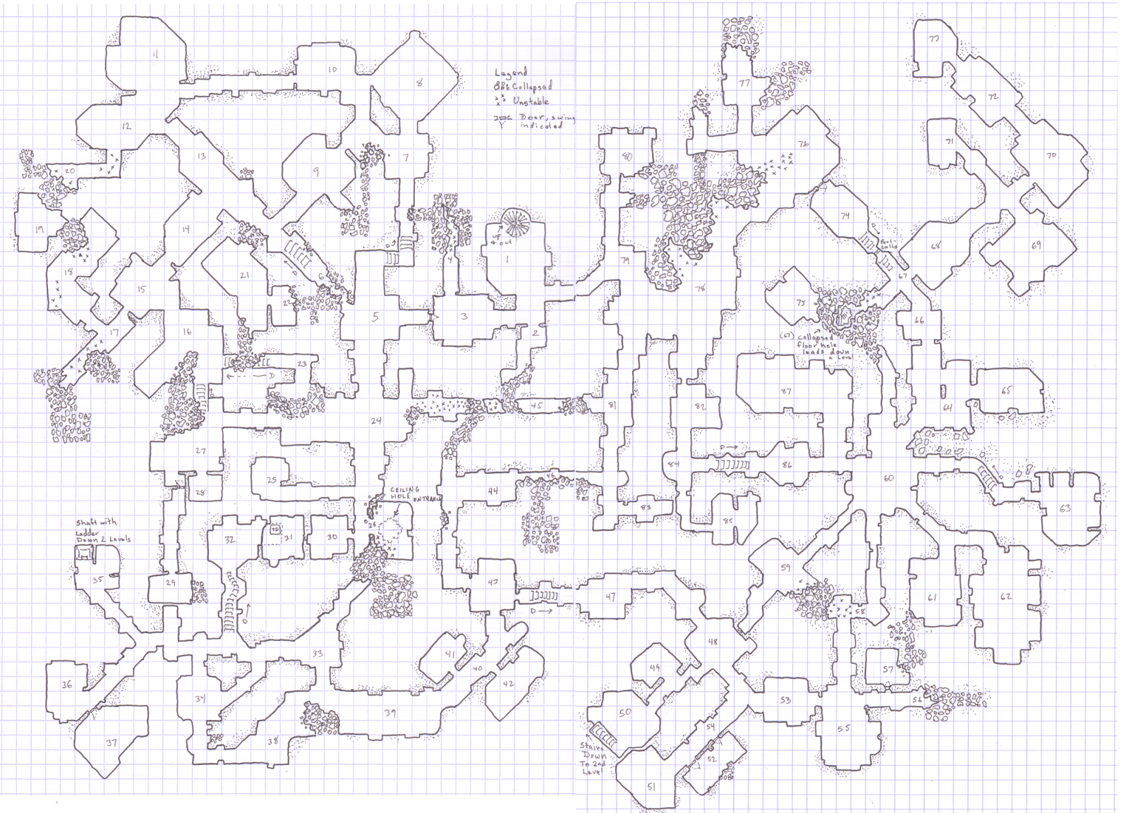 Ruminations of a Geek: Megadungeon Level 1 Map