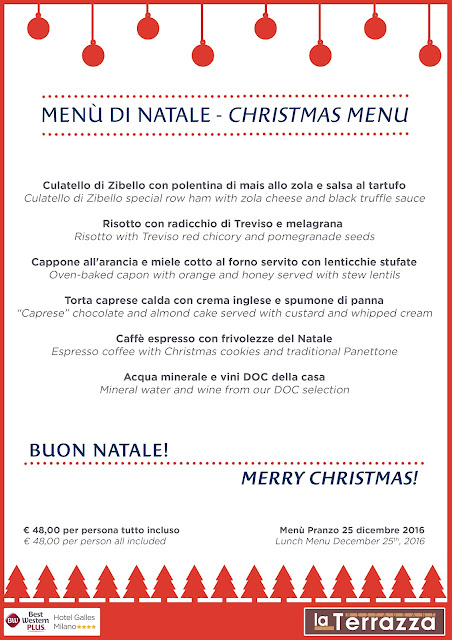 Scegli in nostro Menù di Natale per il pranzo del 25 dicembre 2016