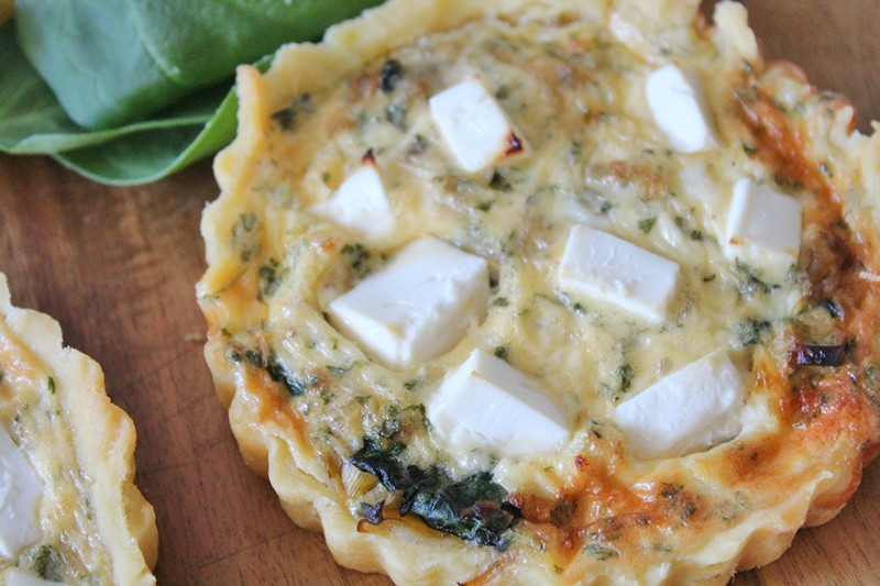 Leek, Spinach and Feta Tarts Threadbare Creations