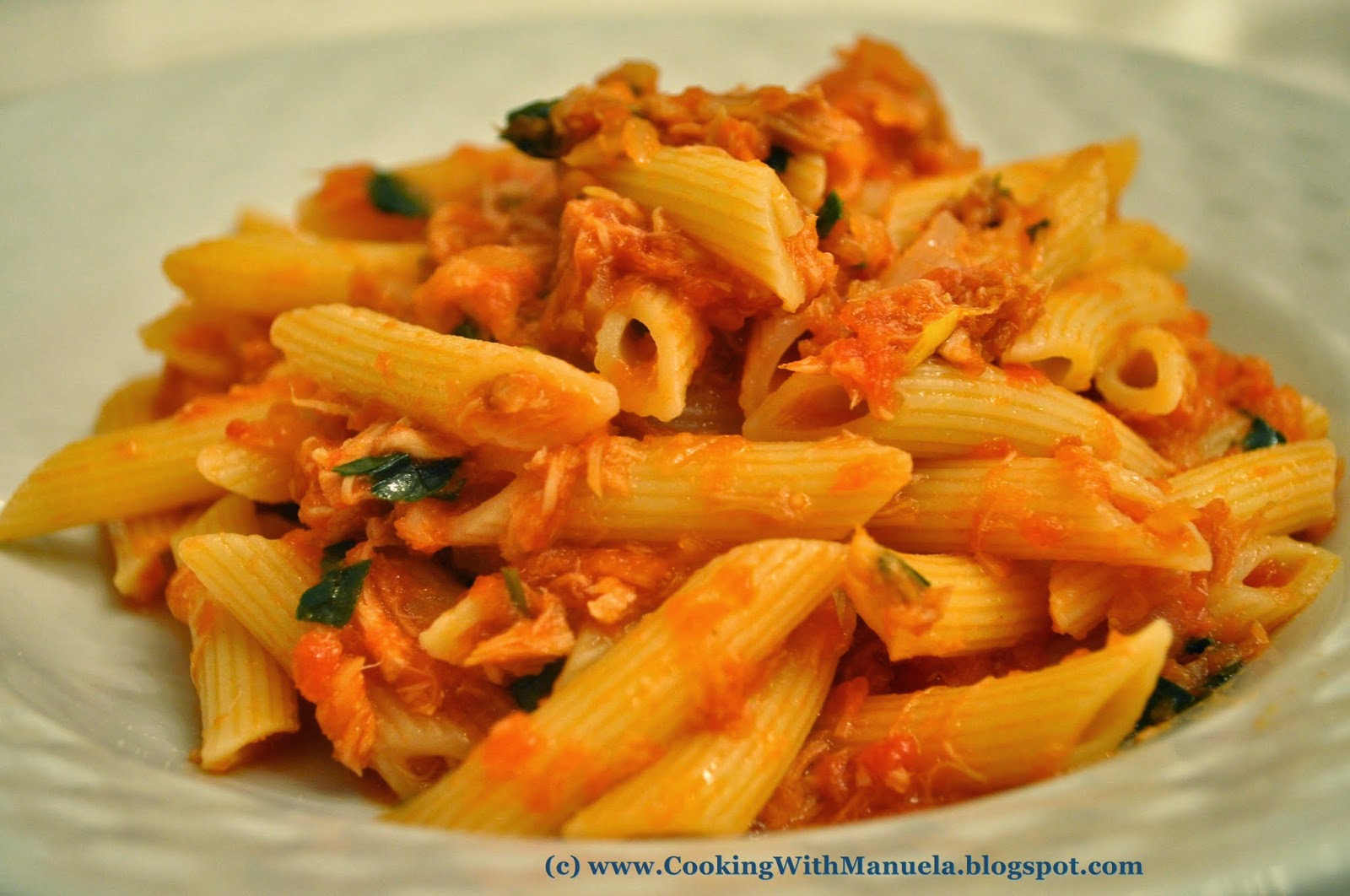 Cooking with Manuela Penne Pasta with Tuna Sauce