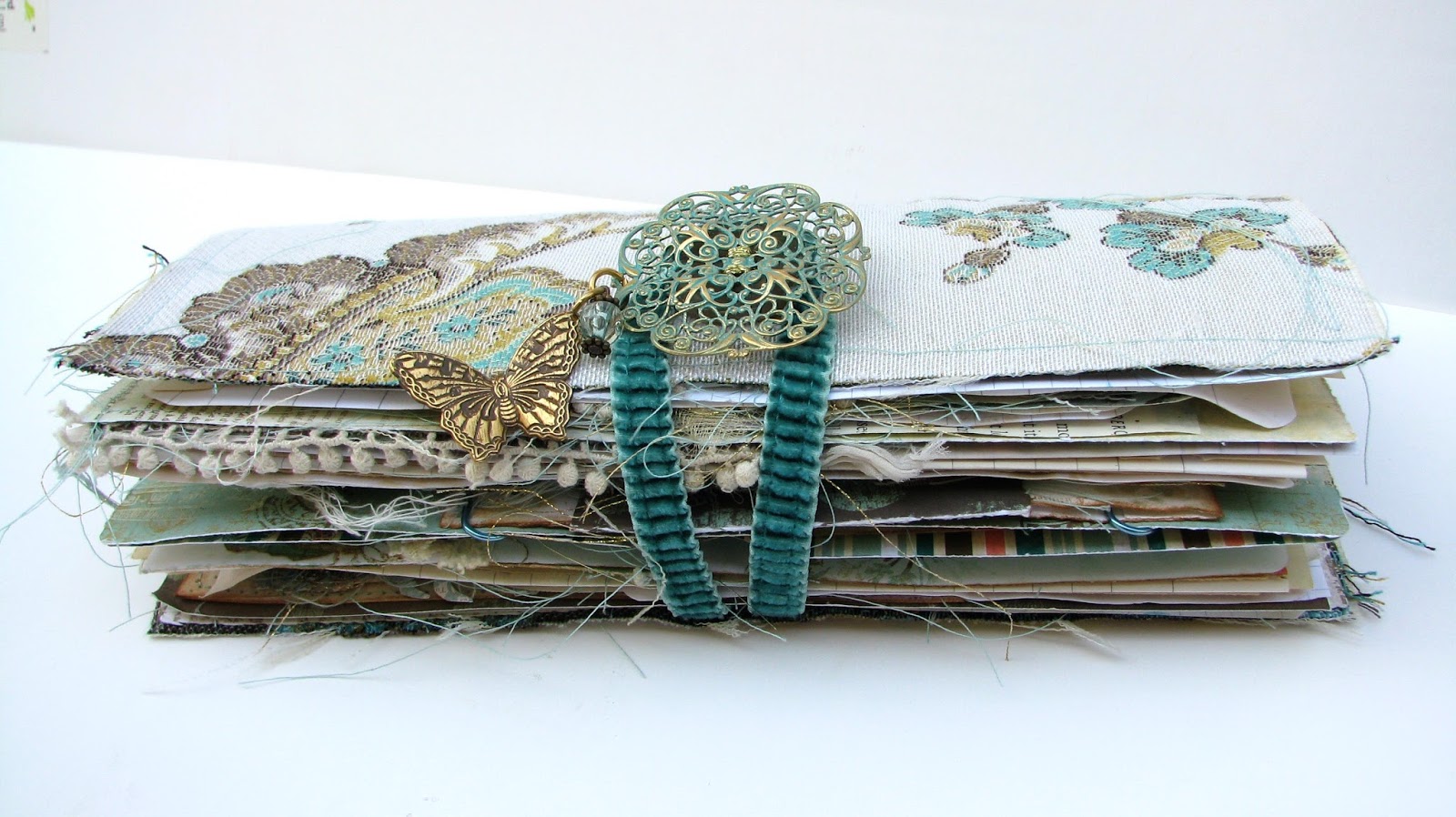 Scraps of Elegance Floral Fabric Cover Junk Journal