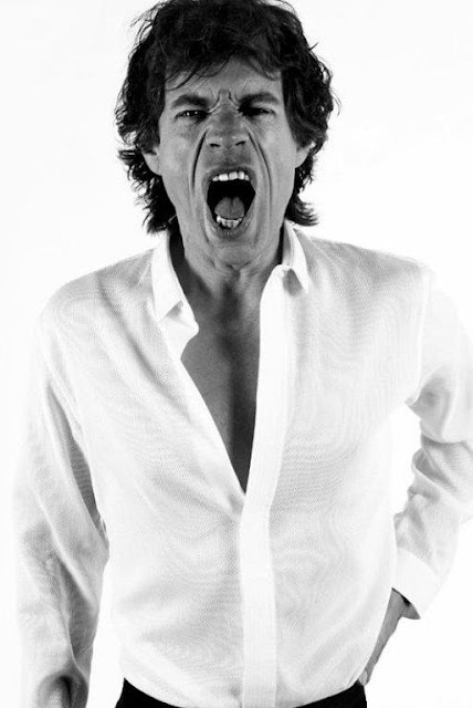 Mick Jagger Foto de Mick Jagger gritando fuerte