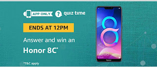Amazon Quiz Time-Answer & Win Honor 8C