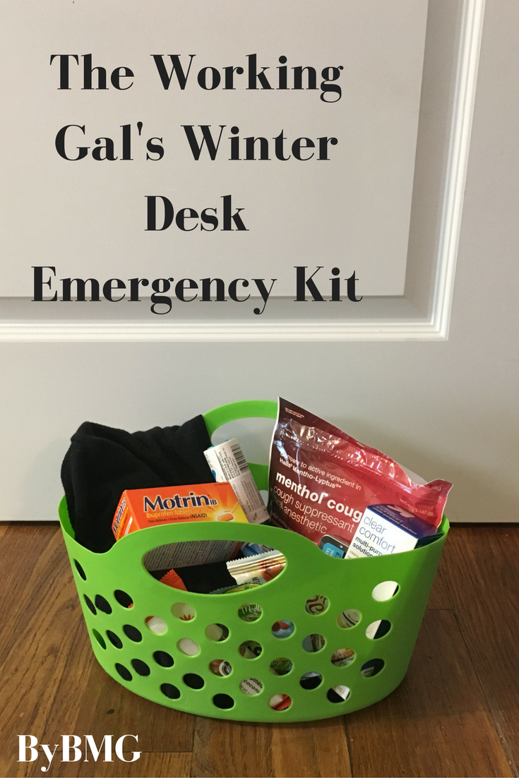 bybmg The Working Gal's Winter Desk Emergency Kit