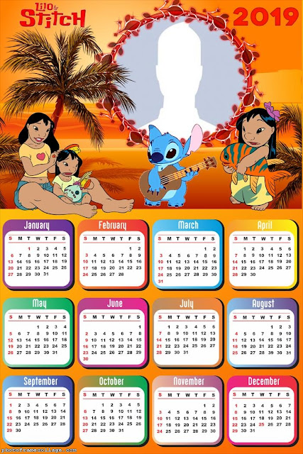 Calendario 2019 de Lilo y Stitch para Imprimir Gratis. Calendario 2019 de Lilo y Stitch para Imprimir Gratis.