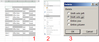 Ilutrasi menghapus sel kosong pada excel 