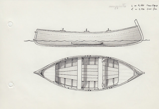 disegno di aldo e corrado cherini fatto a mano libera del gozzo ligure