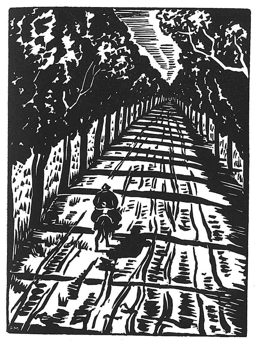 Franz Masereel Franz Masereel woodcut, country road