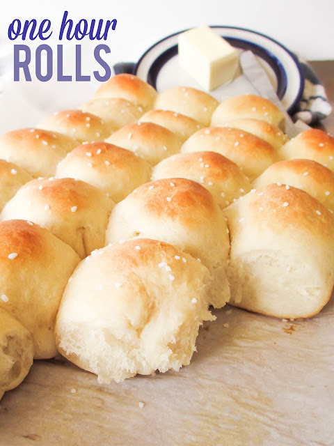 One Hour Rolls! Light, fluffy, buttery, and easy to make. A family favorite dinner roll recipe ready in one hour!