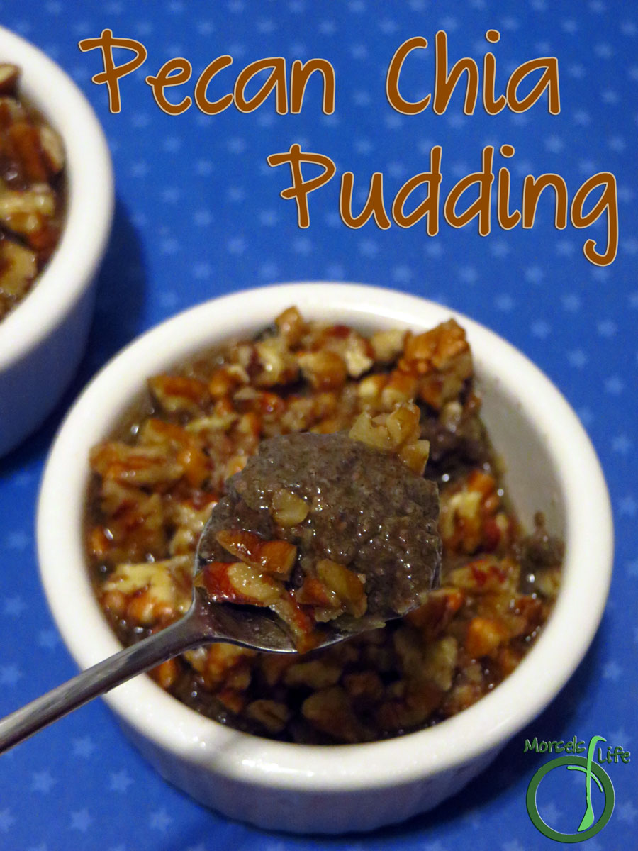 Morsels of Life - Pecan Chia Pudding - A lightly sweetened chia pudding with a sticky pecan topping - perfect as a dessert and healthy enough for breakfast!