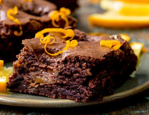 Chocolate Caramel Orange Brownies