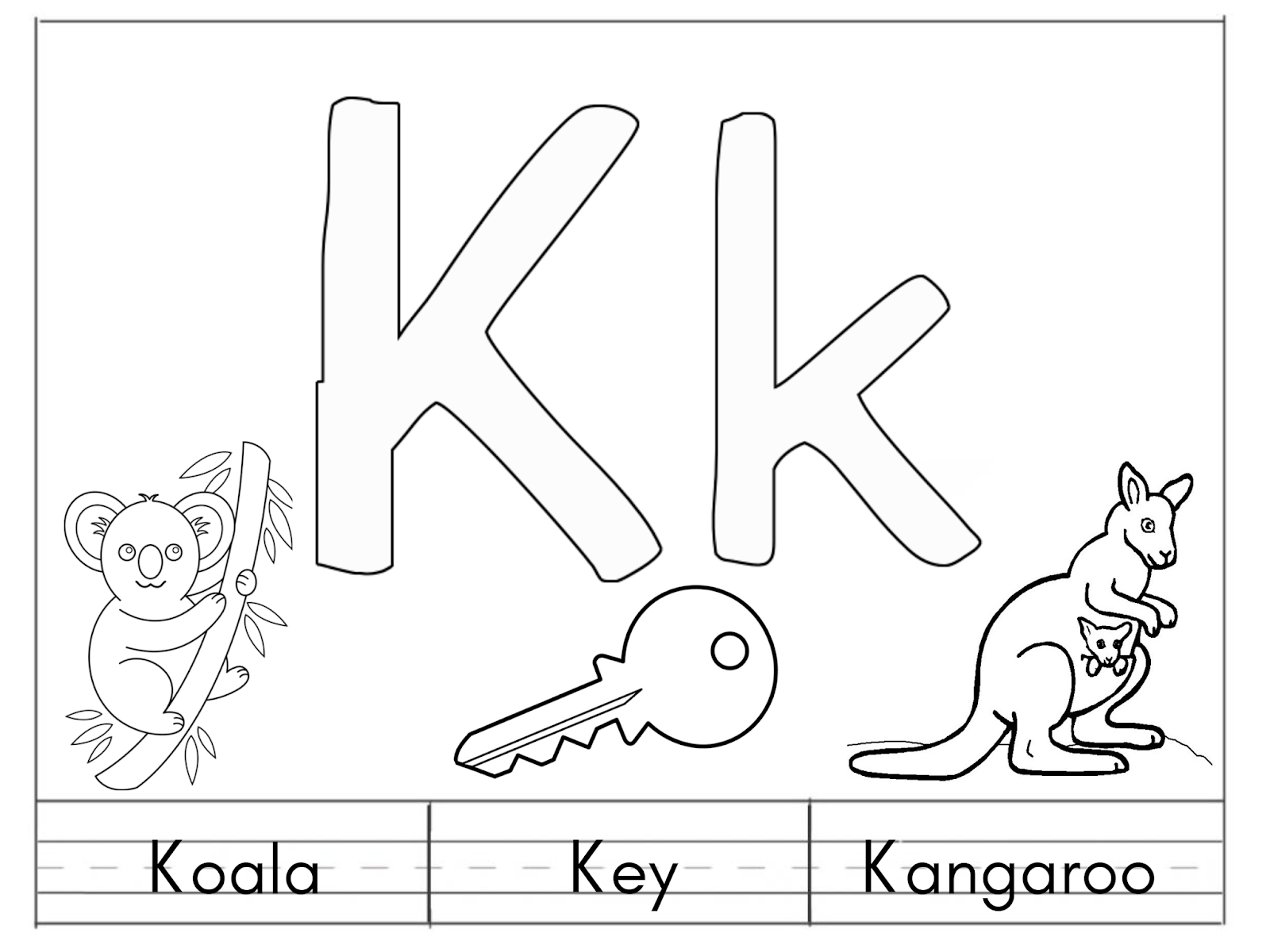 ورقة عمل حرف K للاطفال