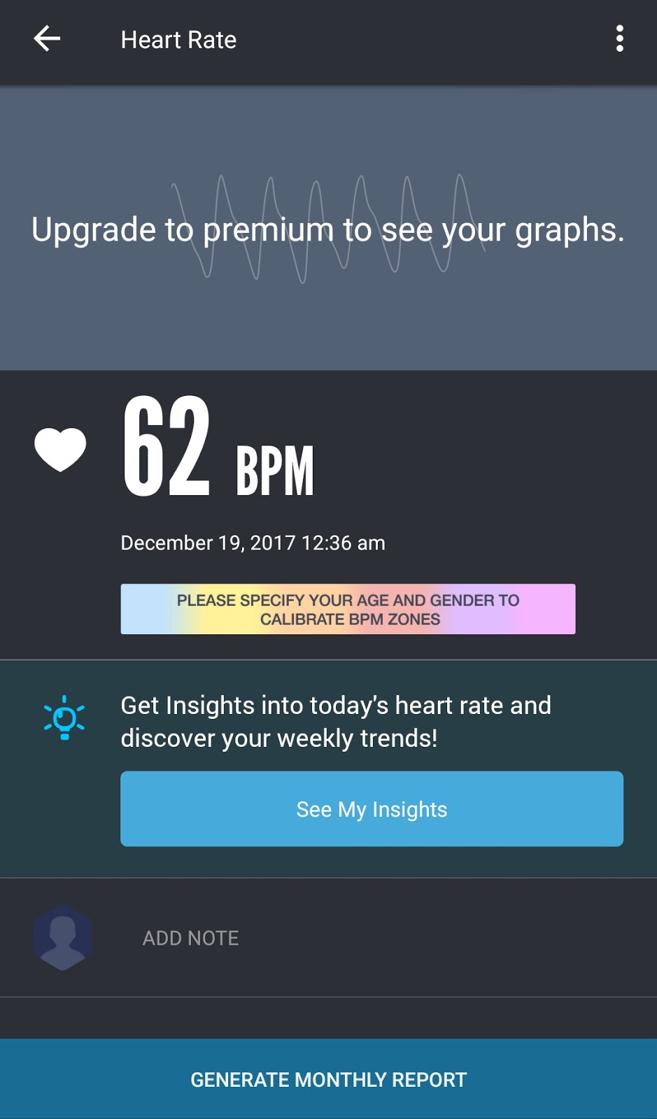Results for heart rate pulse