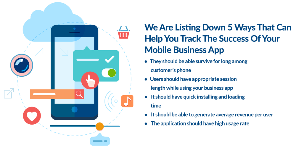 we are listing down 5 ways that can help you track the success of your mobile business app