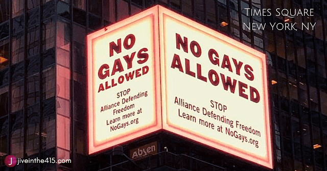 No Gays Allowed Times Square Billboard Citizens for Transparency's NoGays.org billboard in Times Square