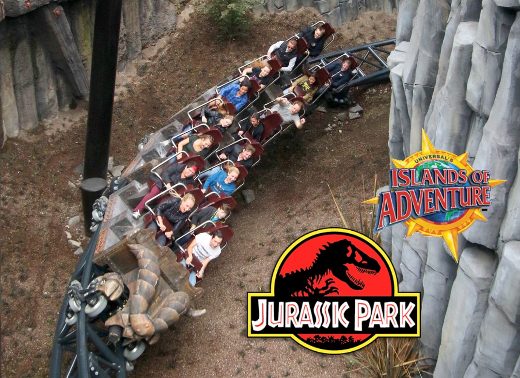 Como é a área Jurassic Park do Islands of Adventure?