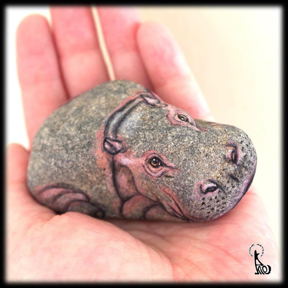 Есть я у камня у зверя. Японская художница акие наката. Зверюшки из камней. Бегемотик на Камне. Животные из камней.