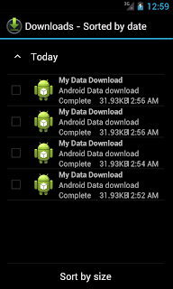 Android DownloadManager display downloads