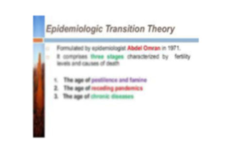 epidemiological transition theory study population and epidemiological transition